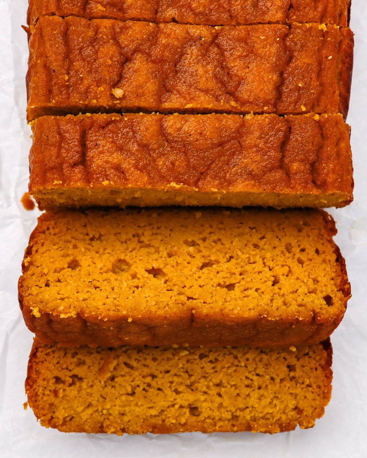 Golden baked keto pumpkin bread